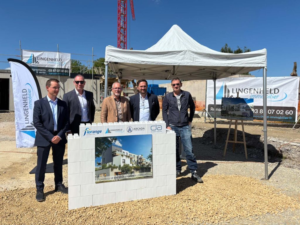 Première pierre du programme Le Sentier des Platanes à Florange